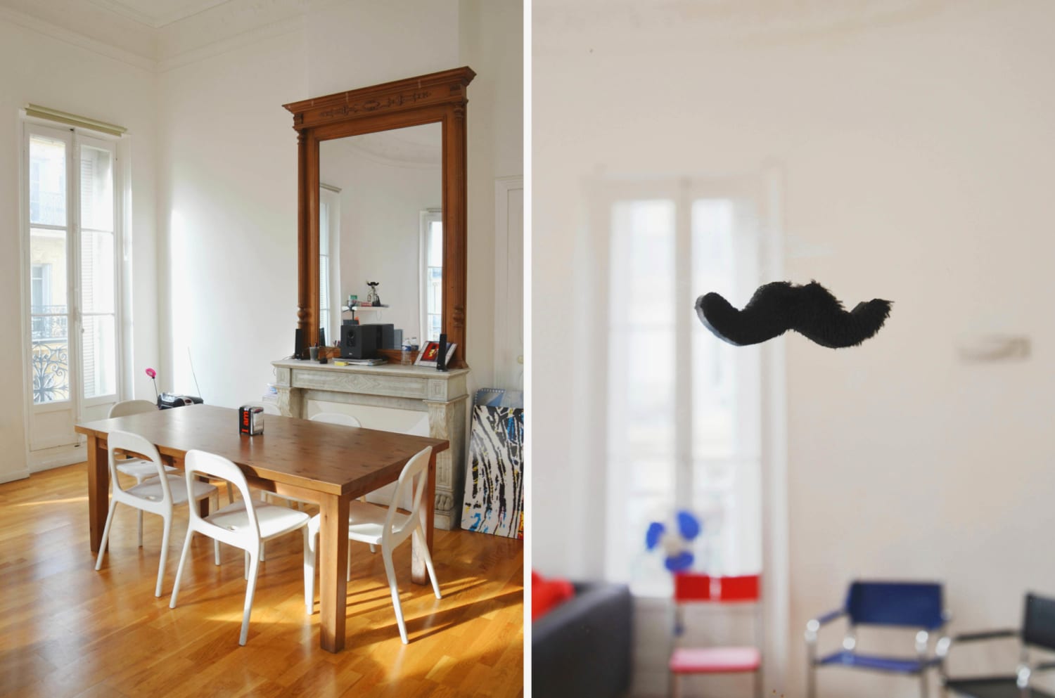 salle à manger moderne dans une colocation meublée