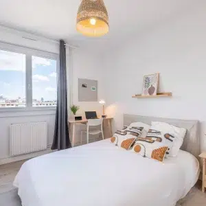 Chambre avec vue dégagée en colocation rénovée à Lyon