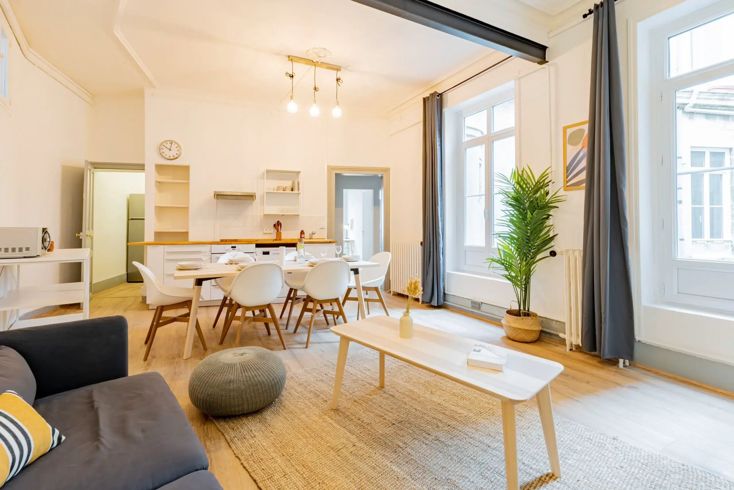 Salon aménagé en coliving à Montpellier