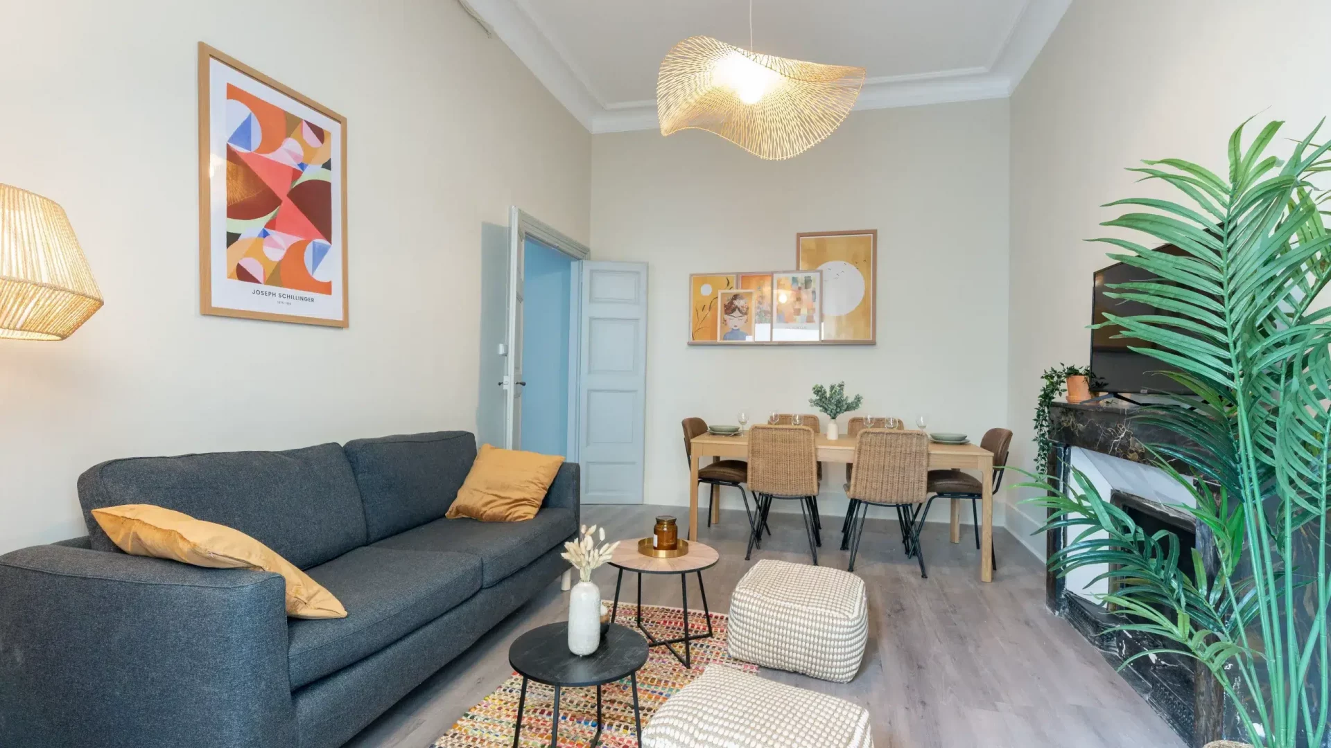 Salon décoré avec goût en colocation à Montpellier