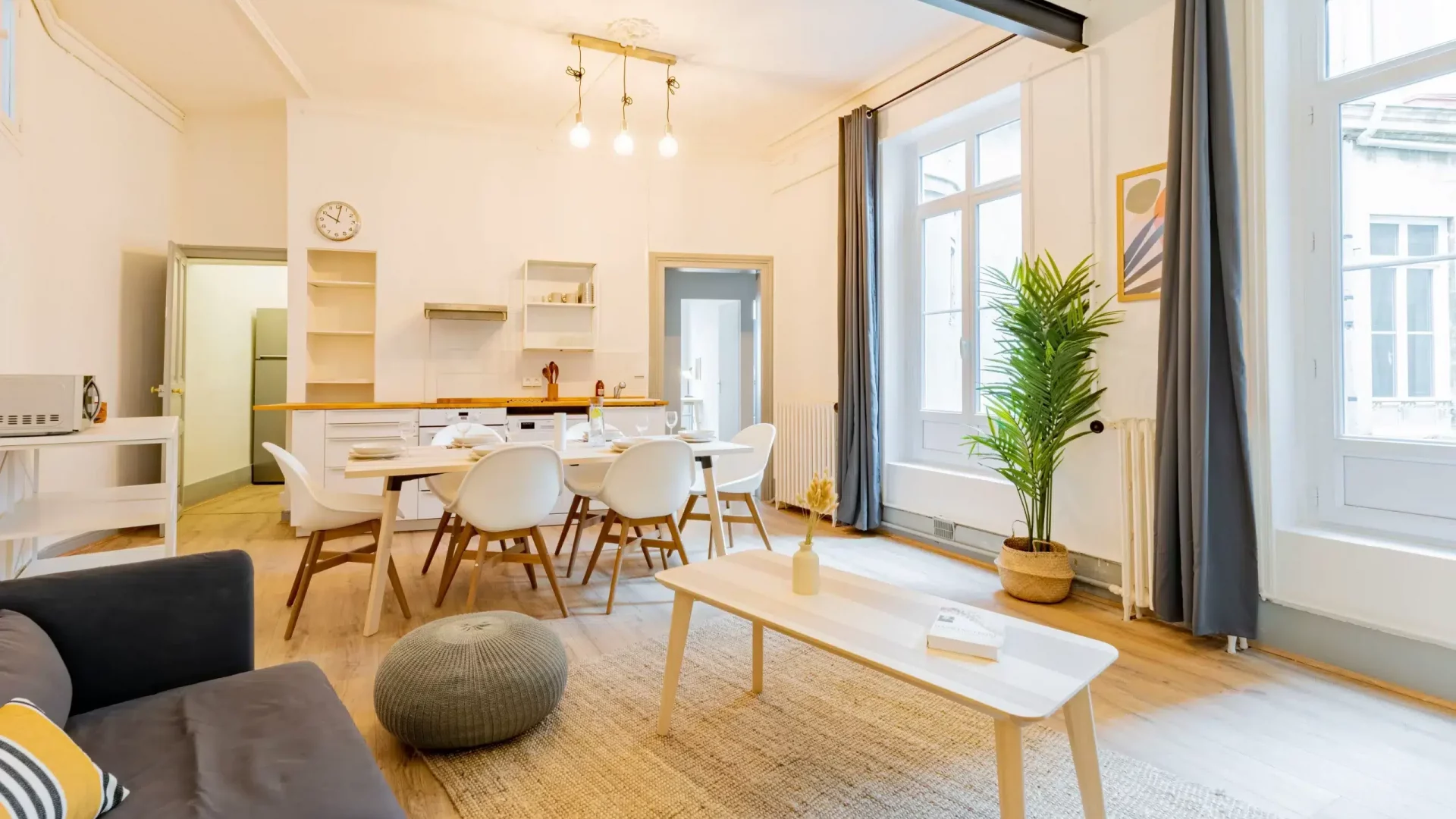 Salon aménagé en coliving à Montpellier