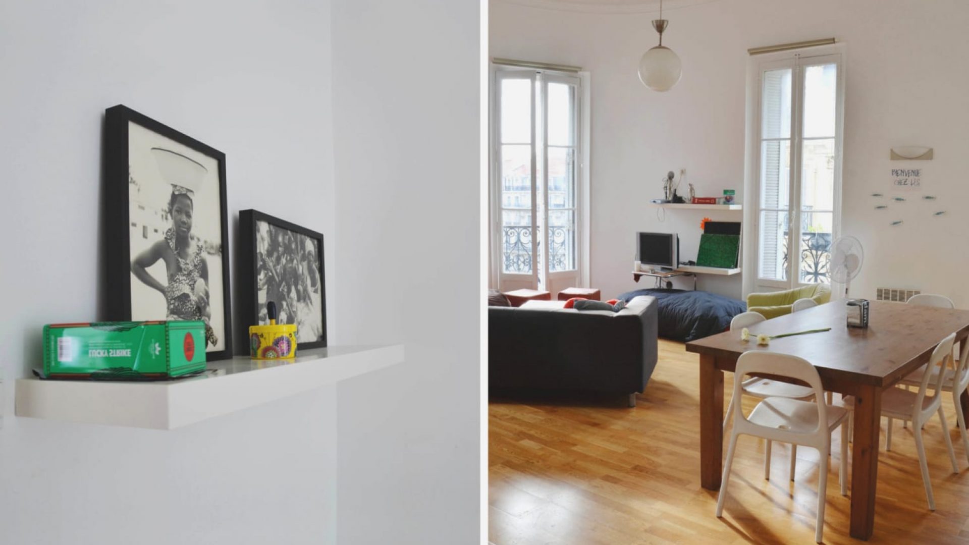 salon de grande colocation meublée moderne